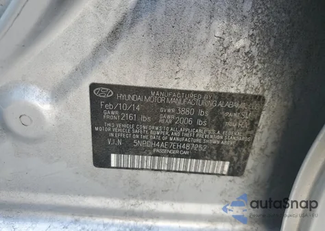 2014 Hyundai Elantra Se z USA, uszkodzony, nr VIN 5NPDH4AE7EH487252